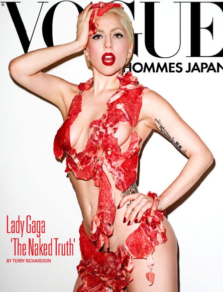 Lady Gage Meat Dress Vogue Cover