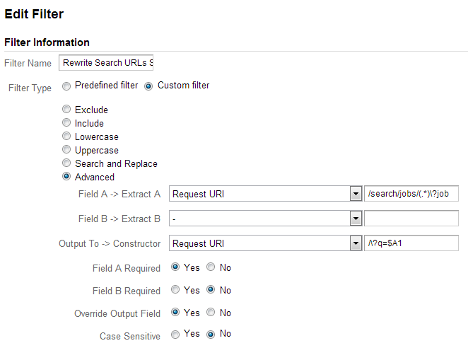 Filter Config