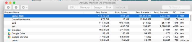 Mac os x kernel during heavy packet loss