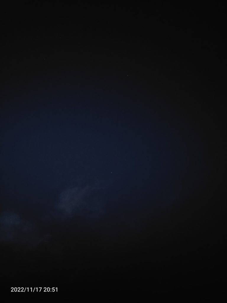 I just realised how low-res Twitter and Facebook are! If you keep clicking on this image it will eventual link to a 3456 x 4608 pixel original version I think this is a pic of Jupiter and Neptune! Thu 24 Nov 2022 17:45:48 in Auckland. ISO6400 and a 1/7 second handheld taken in between breathes by the looks. f/1.6 on my Oppo Find X octocpu-phone. I think this is a pic of Jupiter and Neptune! Thu 24 Nov 2022 17:45:48 in Auckland. ISO6400 and a 1/7 second handheld taken in between breathes by the looks. f/1.6 on my Oppo Find X octocpu-phone.